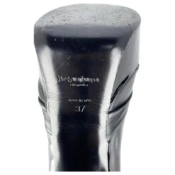 Palais Yves Saint Laurent 105 Escarpins à Bout Ouvert En Cuir Verni Noir -Yves Saint Laurent 401301 10