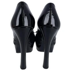 Palais Yves Saint Laurent 105 Escarpins à Bout Ouvert En Cuir Verni Noir -Yves Saint Laurent 401301 4
