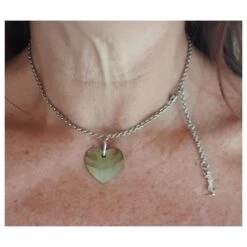 Yves Saint Laurent Collier Cœur Argent 925 Et Nacre Argenté Blanc Cassé -Yves Saint Laurent 411754 2