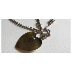 Yves Saint Laurent Collier Cœur Argent 925 Et Nacre Argenté Blanc Cassé -Yves Saint Laurent 411754 5