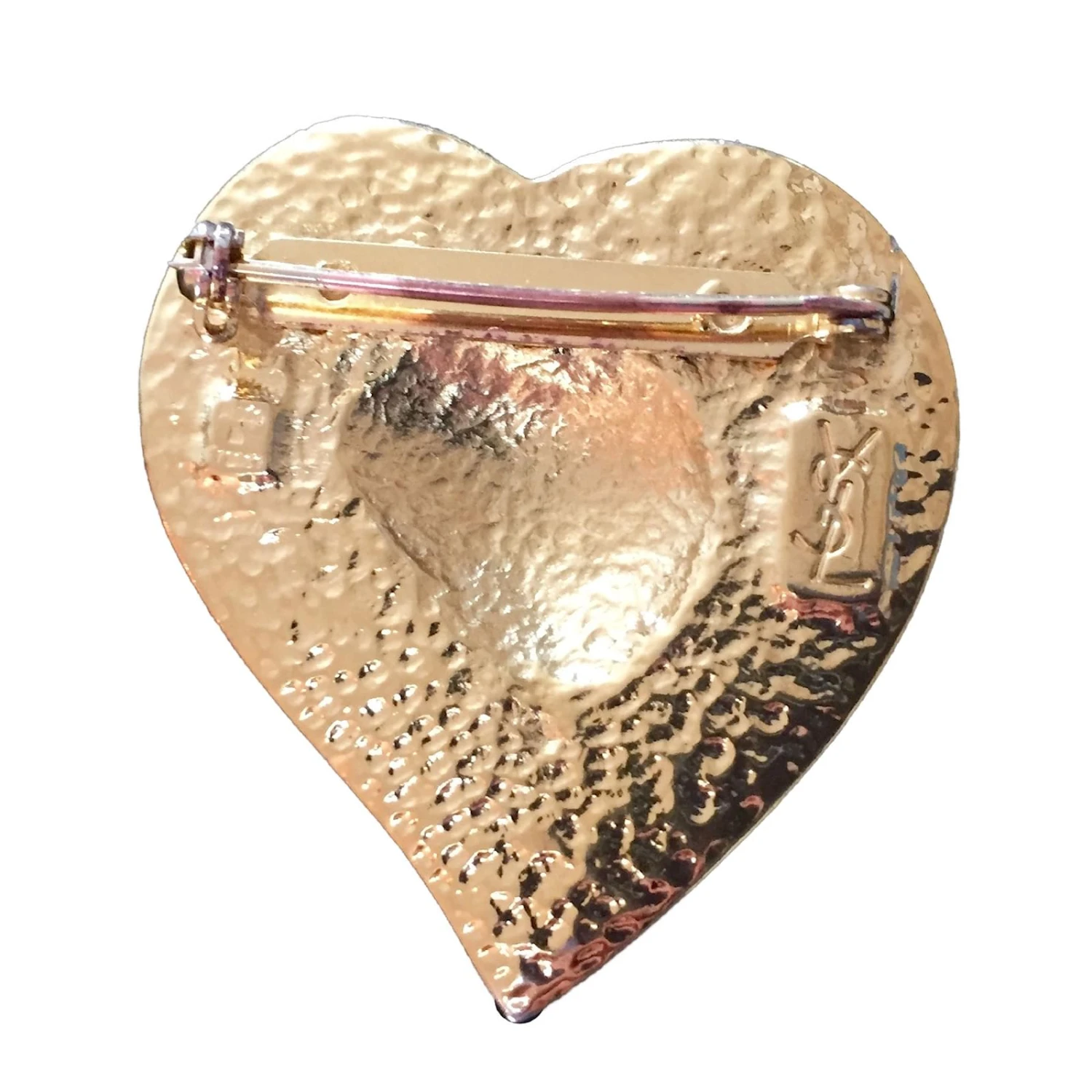 Broche Coeur Yves Saint Laurent Doré 4 Broche Coeur Yves Saint Laurent Doré – Image 2