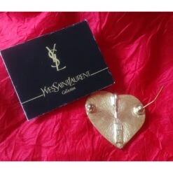 Yves Saint Laurent Broche Et Pendentif Cœur Doré -Yves Saint Laurent 42713 7