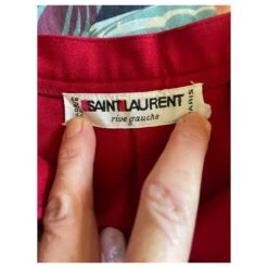 Yves Saint Laurent Jupe Porte Feuille Plissée Rouge Saint Laurent -Yves Saint Laurent 437009 3