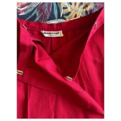 Yves Saint Laurent Jupe Porte Feuille Plissée Rouge Saint Laurent -Yves Saint Laurent 437009 6