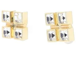 Boucles D'oreilles Yves Saint Laurent Strass Carré Blanc -Yves Saint Laurent 445837 3