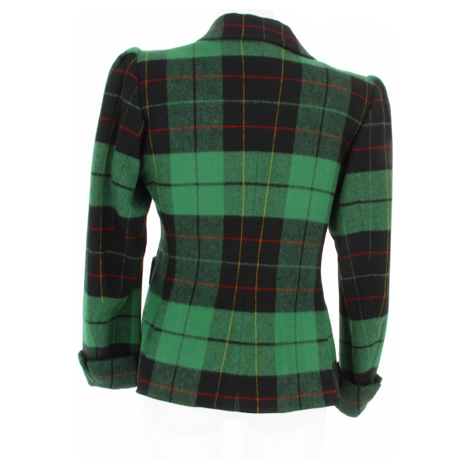 YVES SAINT LAURENT 1990Blazer Tartan Vert 4 YVES SAINT LAURENT 1990Blazer Tartan Vert – Image 2