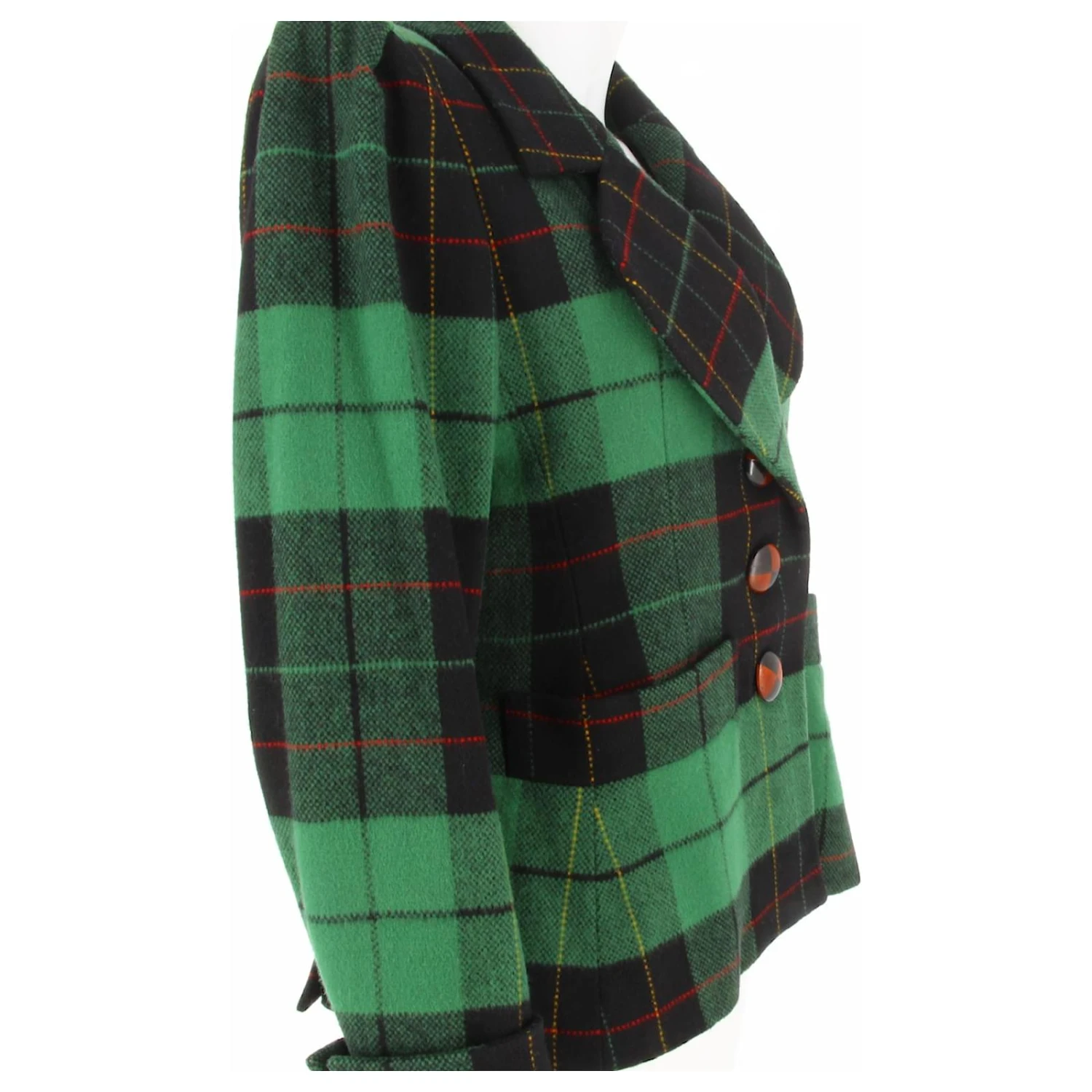 YVES SAINT LAURENT 1990Blazer Tartan Vert 5 YVES SAINT LAURENT 1990Blazer Tartan Vert – Image 3