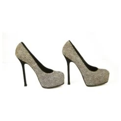 Yves Saint Laurent YSL Tribute Noir Et Blanc Bout Rond Plateforme Talons Pompes 40 Multicolore -Yves Saint Laurent 471758 5