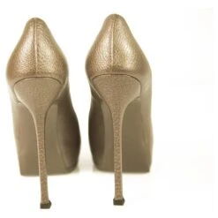 Escarpins Yves Saint Laurent YSL Tribute En Cuir Marron à Bout Rond Et à Plateforme 40,5 -Yves Saint Laurent 472901 7