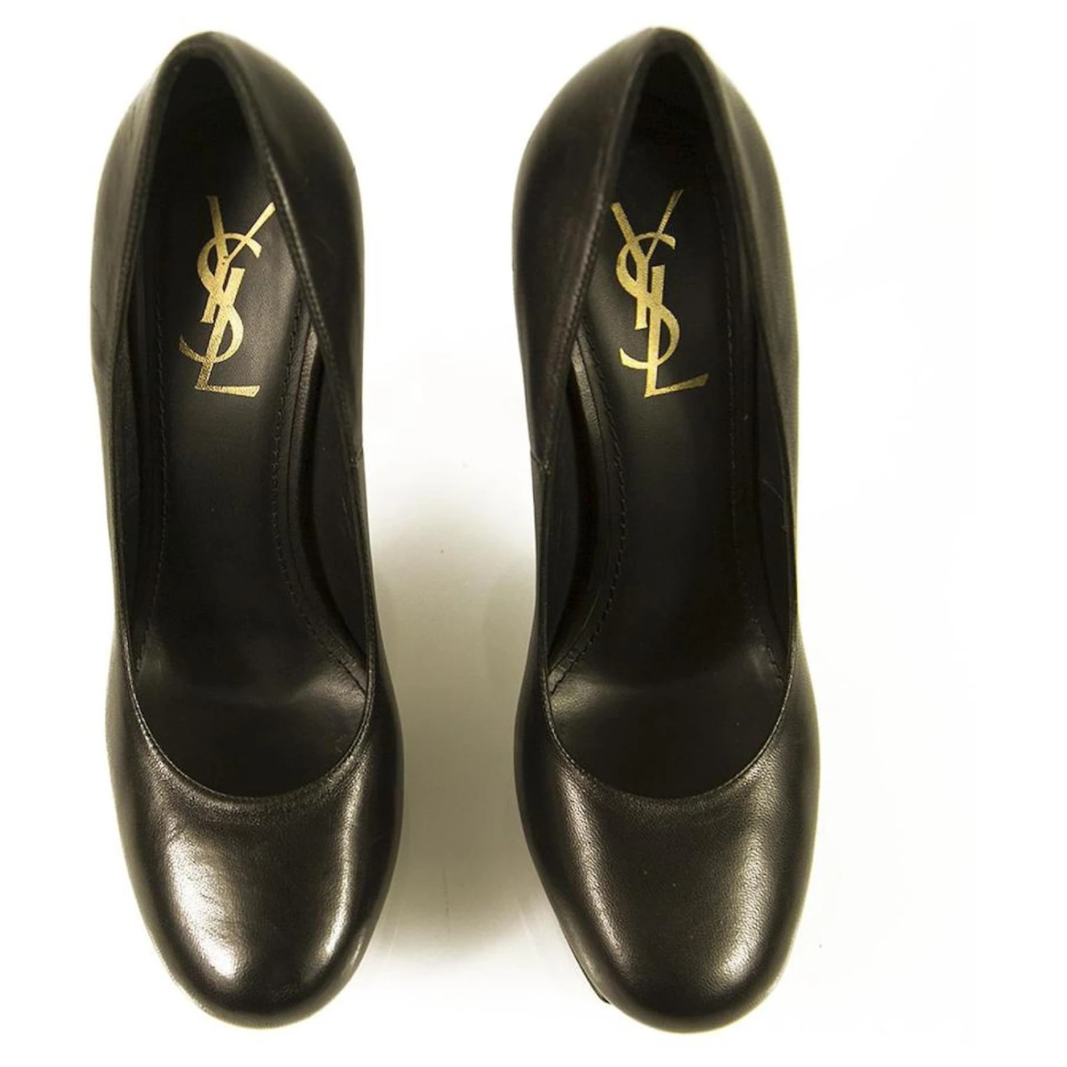 Yves Saint Laurent Escarpins YSL Tribute En Cuir Noir à Bout Rond Et Plateforme 40 4 Yves Saint Laurent Escarpins YSL Tribute En Cuir Noir à Bout Rond Et Plateforme 40 – Image 2