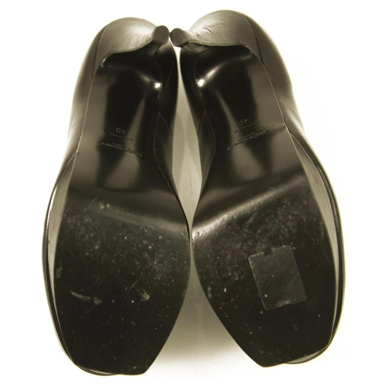 Yves Saint Laurent Escarpins YSL Tribute En Cuir Noir à Bout Rond Et Plateforme 40 5 Yves Saint Laurent Escarpins YSL Tribute En Cuir Noir à Bout Rond Et Plateforme 40 – Image 3