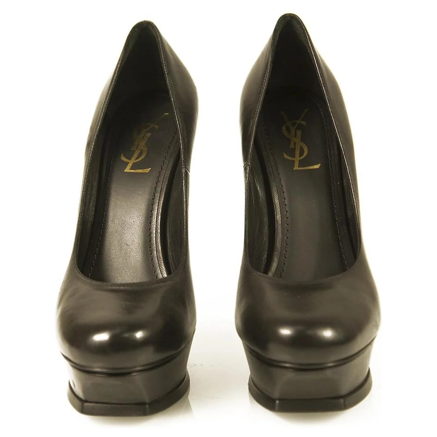 Yves Saint Laurent Escarpins YSL Tribute En Cuir Noir à Bout Rond Et Plateforme 40 8 Yves Saint Laurent Escarpins YSL Tribute En Cuir Noir à Bout Rond Et Plateforme 40 – Image 6