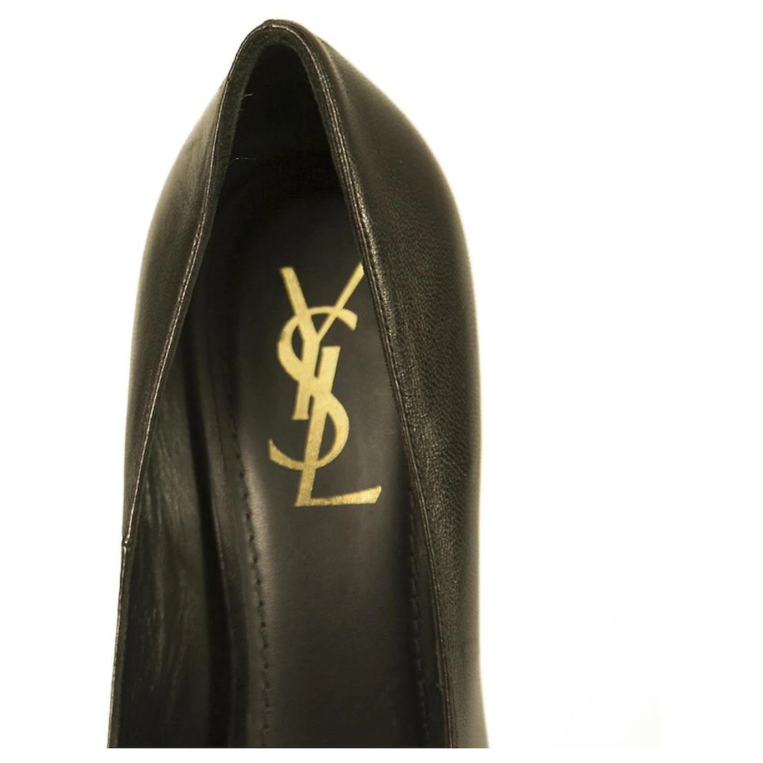 Yves Saint Laurent Escarpins YSL Tribute En Cuir Noir à Bout Rond Et Plateforme 40 11 Yves Saint Laurent Escarpins YSL Tribute En Cuir Noir à Bout Rond Et Plateforme 40 – Image 9