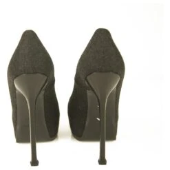 Escarpins Yves Saint Laurent YSL Tribute En Tissu Gris à Bout Rond Et à Plateforme 40 -Yves Saint Laurent 472944 7