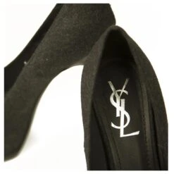 Escarpins Yves Saint Laurent YSL Tribute En Tissu Gris à Bout Rond Et à Plateforme 40 -Yves Saint Laurent 472944 9