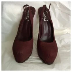 Yves Saint Laurent Escarpins YSL Trip Too Bordeaux/Mauve Rose -Yves Saint Laurent 476202 2