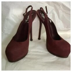 Yves Saint Laurent Escarpins YSL Trip Too Bordeaux/Mauve Rose -Yves Saint Laurent 476202 3