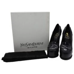 Yves Saint Laurent Escarpins Tribtoo Loafer Platform En Cuir Noir -Yves Saint Laurent 477853 8