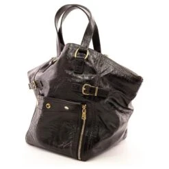 Yves Saint Laurent Saint Laurent Downtown Cuir Vernis Violet Foncé 14 Yves Saint Laurent Saint Laurent Downtown Cuir Vernis Violet Foncé -Yves Saint Laurent 478526 3