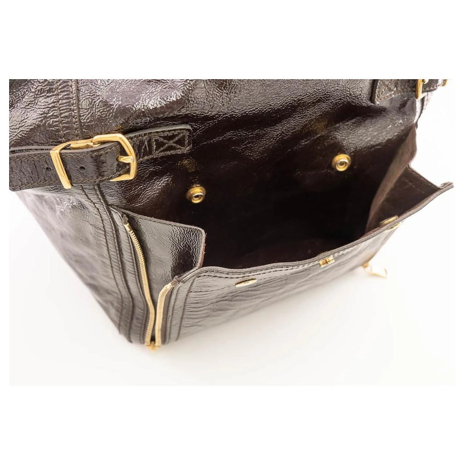 Yves Saint Laurent Saint Laurent Downtown Cuir Vernis Violet Foncé 10 Yves Saint Laurent Saint Laurent Downtown Cuir Vernis Violet Foncé – Image 8