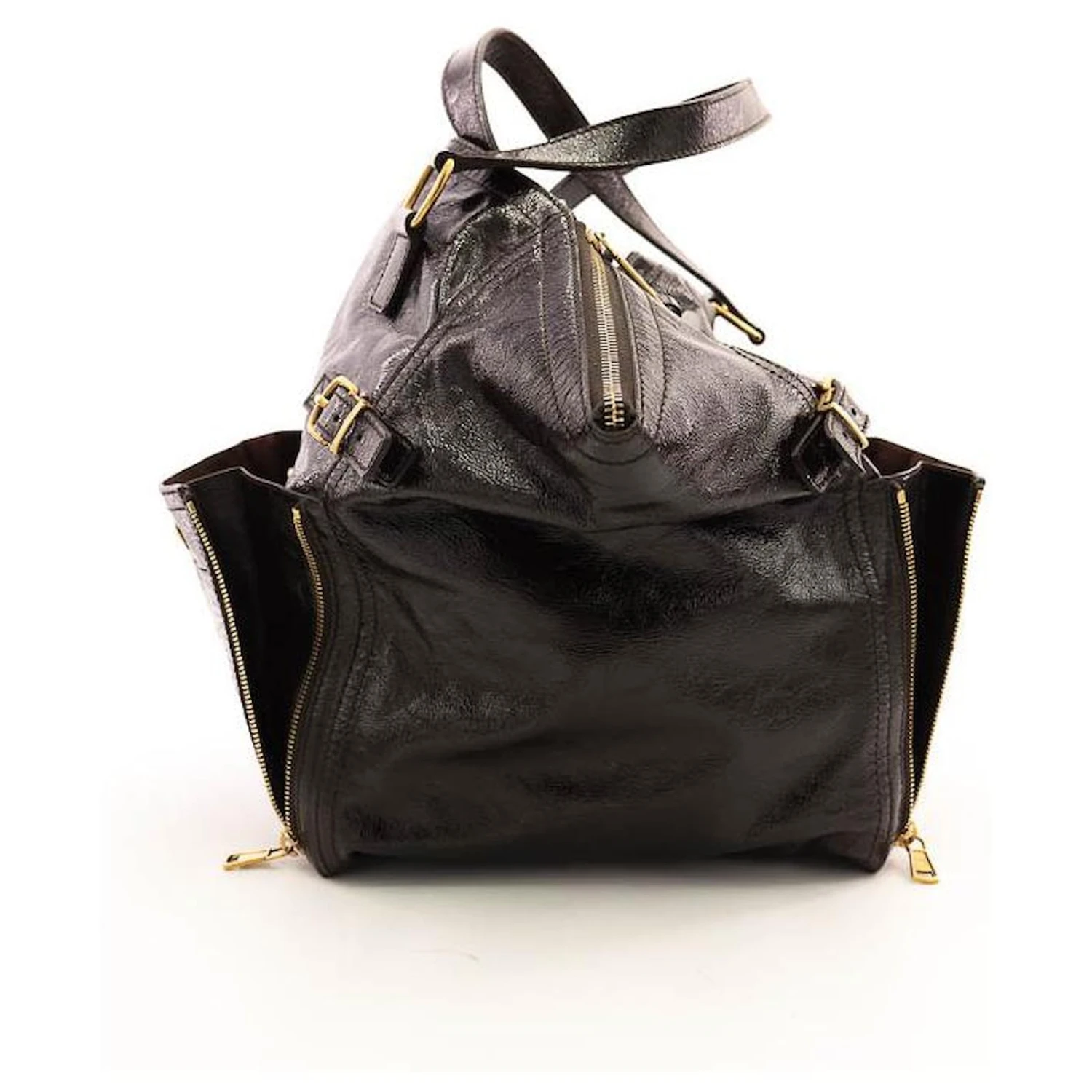 Yves Saint Laurent Saint Laurent Downtown Cuir Vernis Violet Foncé 11 Yves Saint Laurent Saint Laurent Downtown Cuir Vernis Violet Foncé – Image 9