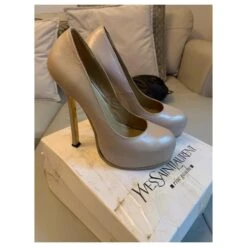 Yves Saint Laurent Escarpins Trip Too Beige Métallisé YSL -Yves Saint Laurent 485153 6