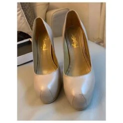 Yves Saint Laurent Escarpins Trip Too Beige Métallisé YSL -Yves Saint Laurent 485153 9