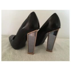 Yves Saint Laurent Talon YSL Tripon Avec Talon Miroir Triangulaire Noir -Yves Saint Laurent 488369 8