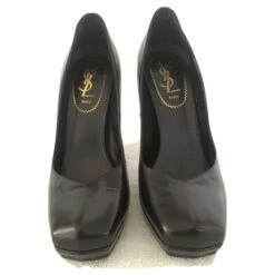 Yves Saint Laurent Talon YSL Tripon Avec Talon Miroir Triangulaire Noir -Yves Saint Laurent 488369 9