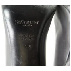 CHAUSSURES YVES SAINT LAURENT 38.5 ESCARPINS A TALONS CUIR ANTHRACITE SHOES Gris Anthracite -Yves Saint Laurent 496798 4