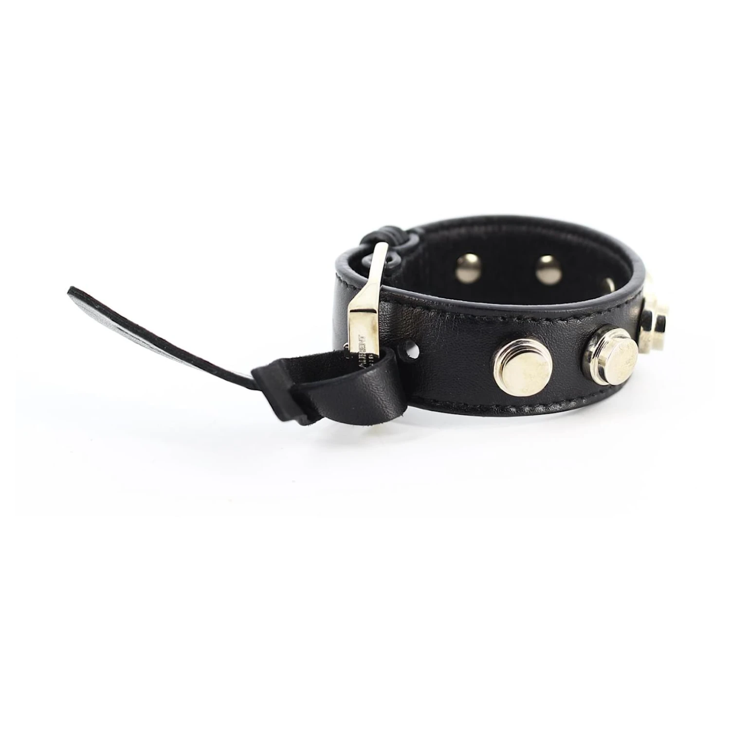Bracelet Cuir Noir Yves Saint Laurent 4 Bracelet Cuir Noir Yves Saint Laurent – Image 2
