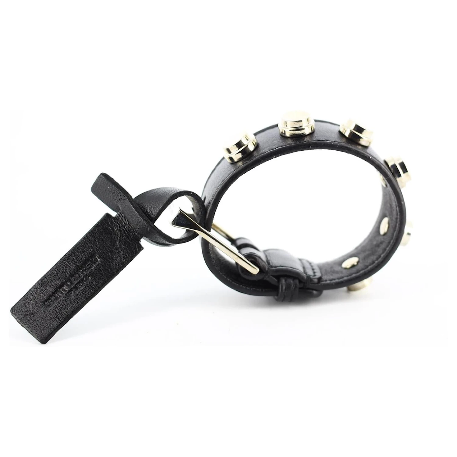 Bracelet Cuir Noir Yves Saint Laurent 5 Bracelet Cuir Noir Yves Saint Laurent – Image 3