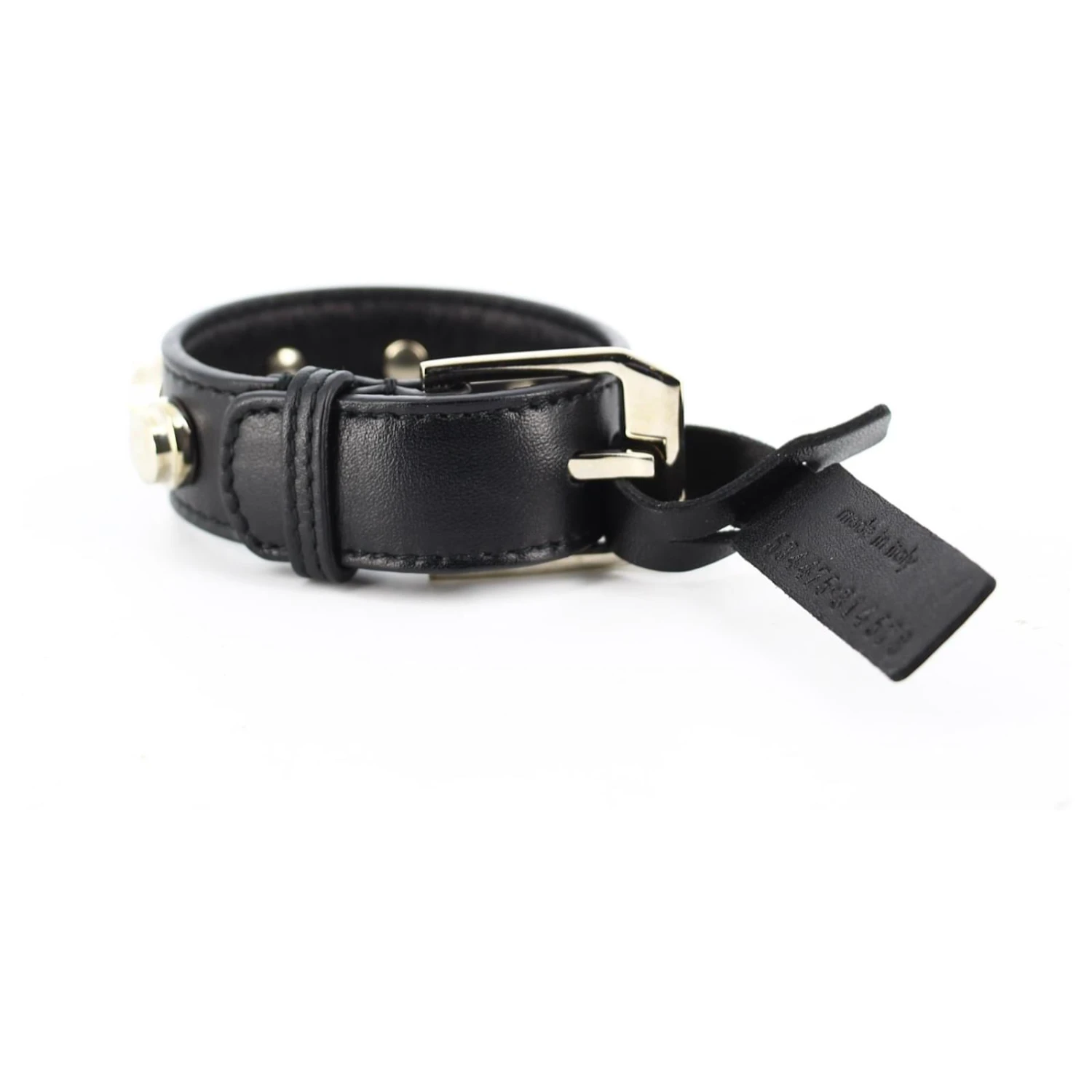 Bracelet Cuir Noir Yves Saint Laurent 6 Bracelet Cuir Noir Yves Saint Laurent – Image 4
