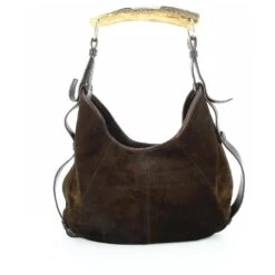 Sac Yves Saint Laurent Mombasa En Daim Et Poils Marron -Yves Saint Laurent 507924 5