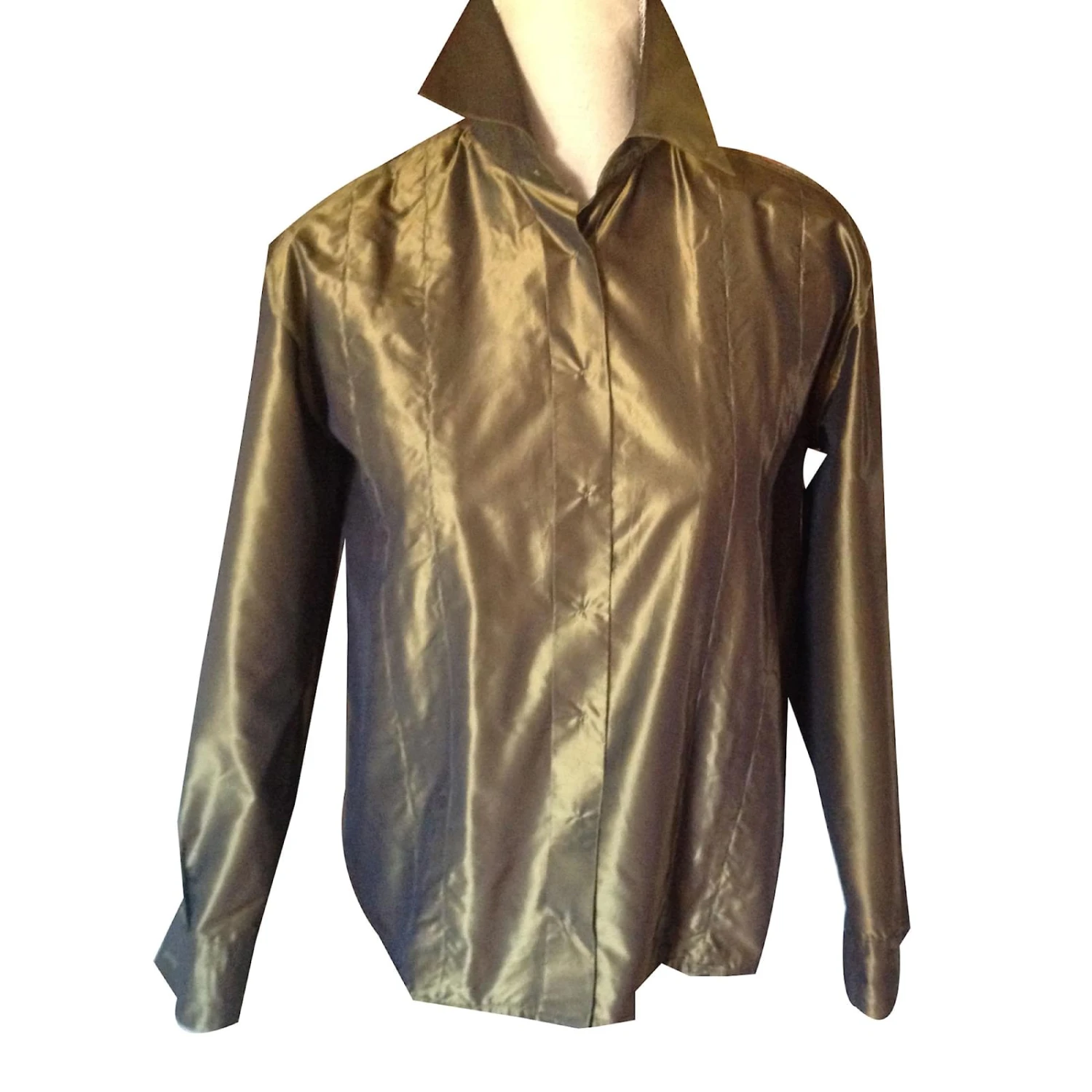 Yves Saint Laurent Chemisier Jabots Chyc Kaki 4 Yves Saint Laurent Chemisier Jabots Chyc Kaki – Image 2