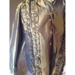 Yves Saint Laurent Chemisier Jabots Chyc Kaki 15 Yves Saint Laurent Chemisier Jabots Chyc Kaki -Yves Saint Laurent 52909 4