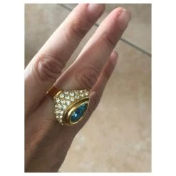 Yves Saint Laurent Bagues Bleu Bijouterie Dorée -Yves Saint Laurent 544110 7