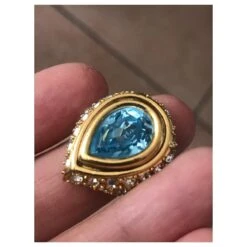 Yves Saint Laurent Bagues Bleu Bijouterie Dorée -Yves Saint Laurent 544110 8