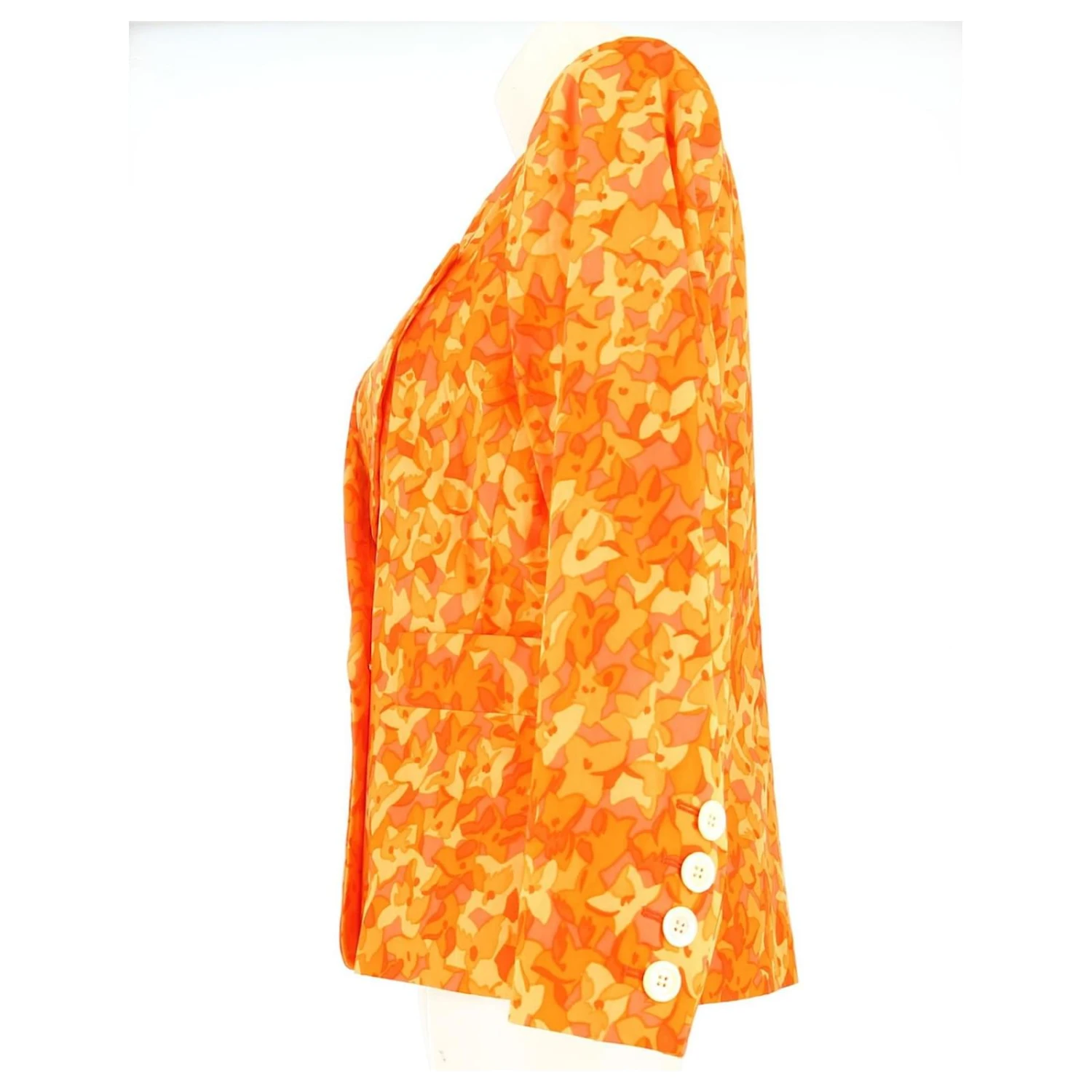 Blazer Boutonné Doublé Yves Saint Laurent Orange 4 Blazer Boutonné Doublé Yves Saint Laurent Orange – Image 2