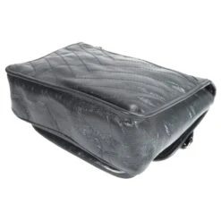 Yves Saint Laurent Niki Cuir Froissé Gris Moyen -Yves Saint Laurent 564231 8