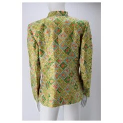 VESTE VERTE IMPRIMÉ FLORAL MÉTALLISÉ YVES SAINT LAURENT 11 VESTE VERTE IMPRIMÉ FLORAL MÉTALLISÉ YVES SAINT LAURENT -Yves Saint Laurent 572595 4