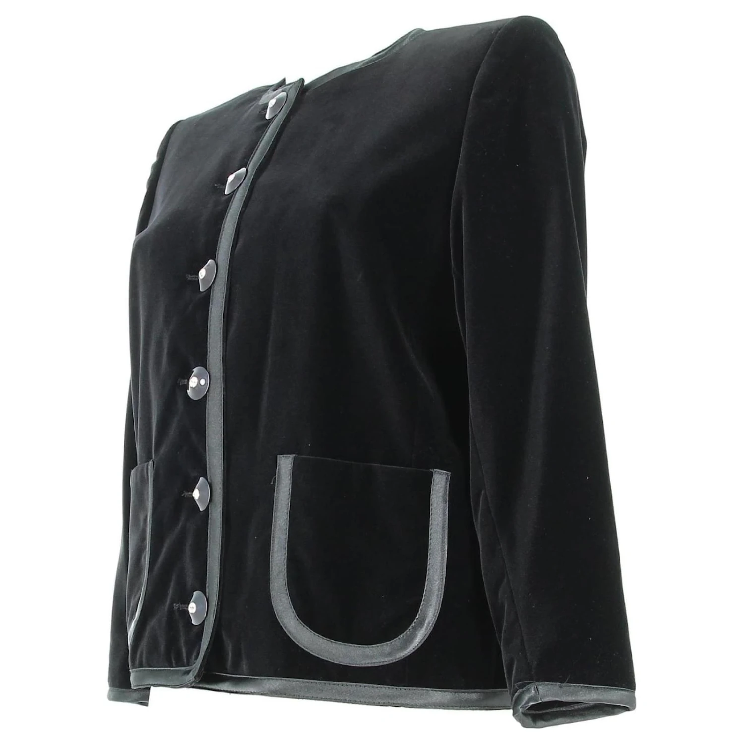 Veste En Velours Noir Yves Saint Laurent 6 Veste En Velours Noir Yves Saint Laurent – Image 4