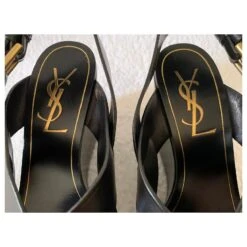 Yves Saint Laurent Compensées Plateforme Noires Vintage -Yves Saint Laurent 576806 10