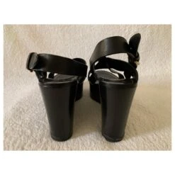 Yves Saint Laurent Compensées Plateforme Noires Vintage -Yves Saint Laurent 576806 5