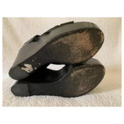 Yves Saint Laurent Compensées Plateforme Noires Vintage -Yves Saint Laurent 576806 6