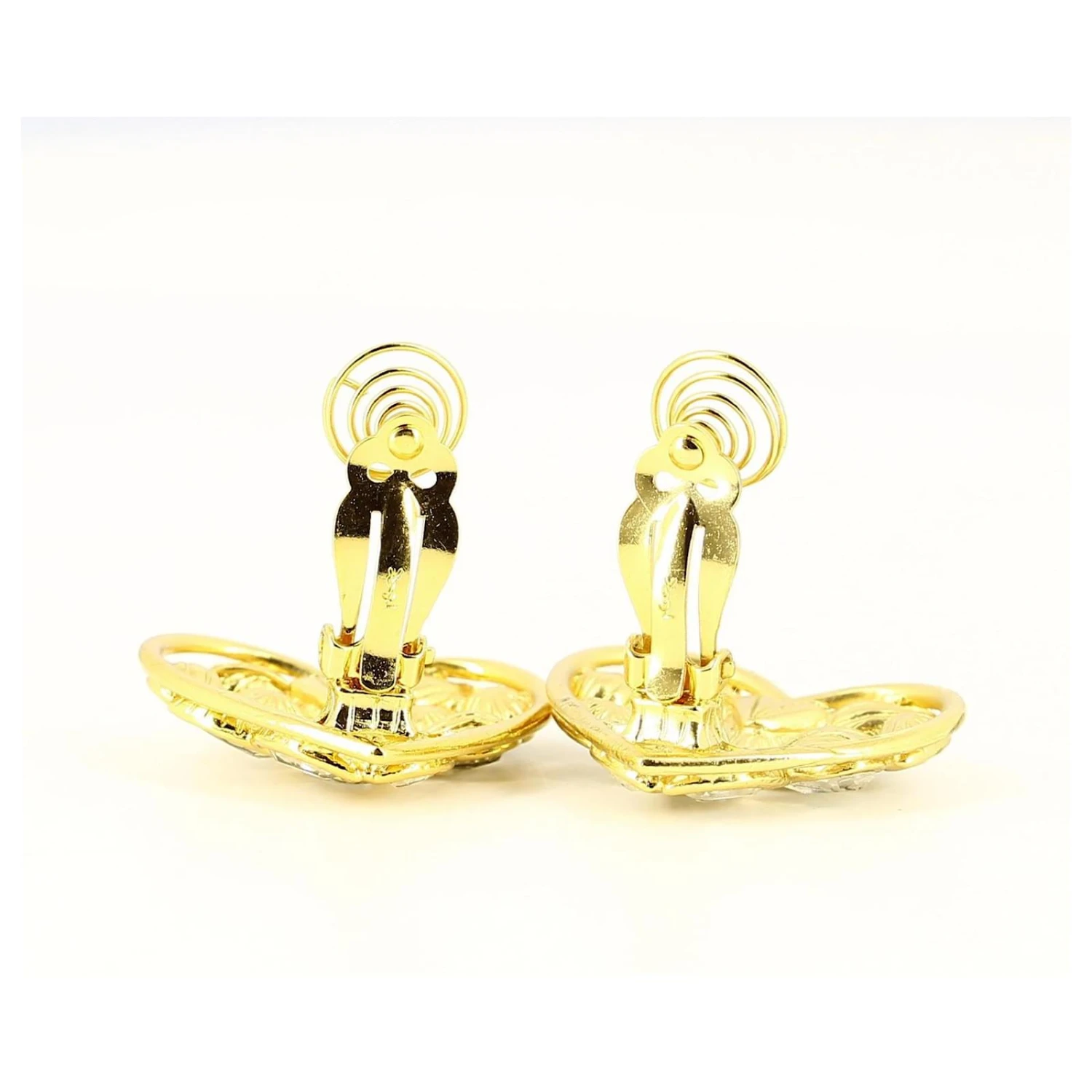 Boucle D'oreille Coeur Doré Yves Saint Laurent 4 Boucle D'oreille Coeur Doré Yves Saint Laurent – Image 2