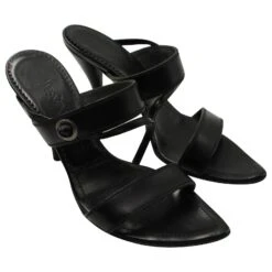 Yves Saint Laurent Sandales à Brides En Cuir Noir -Yves Saint Laurent 592997 3