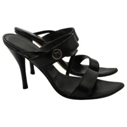 Yves Saint Laurent Sandales à Brides En Cuir Noir -Yves Saint Laurent 592997 4