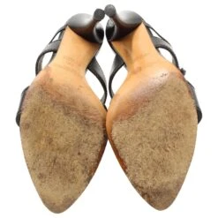 Yves Saint Laurent Sandales à Brides En Cuir Noir -Yves Saint Laurent 592997 7