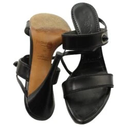 Yves Saint Laurent Sandales à Brides En Cuir Noir -Yves Saint Laurent 592997 9